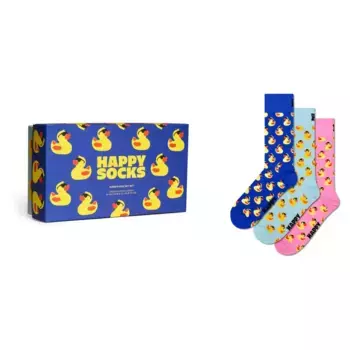 Носки 3 шт Happy Socks Rubber duck gift set crew, разноцветный