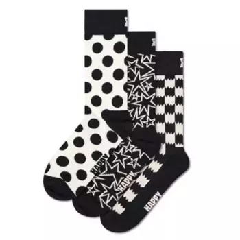 Носки 3 шт Hs By Happy Socks Black and white gift set long, белый