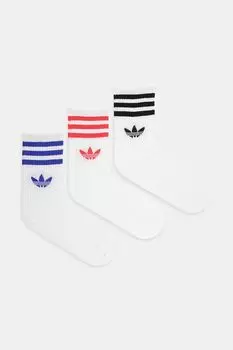 Носки 3-Stripes комплект из 3 пар Adidas Originals, белый