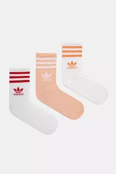 Носки 3-Stripes комплект из 3 пар Adidas Originals, белый