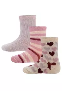 Носки 3Er-Set Ewers, Old Rose Rose дымчато-бежевый меловый