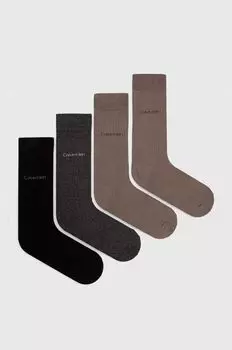 Носки , 4 пары Calvin Klein, серый
