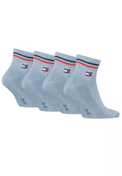 Носки 4ER PACK UNISEX QUARTER IM RETRO DESIGN Tommy Hilfiger, светло-голубой
