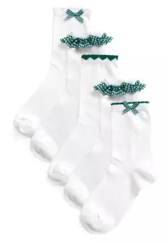 Носки 5 Пакет Next, цвет white/green