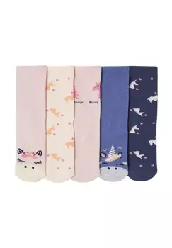 Носки 5ER-PACK MIT EINHORN Vertbaudet, светло-розовый