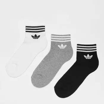 Носки adicolor с трилистником (3 шт.) adidas Originals, цвет white/medium grey heather/black