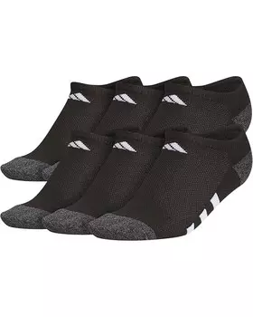Носки adidas Kids Athletic Cushioned 6-Pack No Show, цвет Black/Onix Grey/White