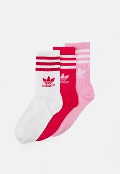 Носки adidas Originals CREW UNISEX 3 PACK, настоящий розовый/активный розовый/белый
