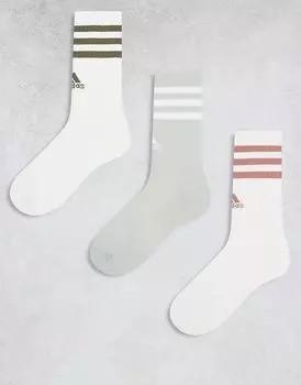 Носки adidas Training Essential с тремя полосками белого и серого цветов, 3 пары adidas performance