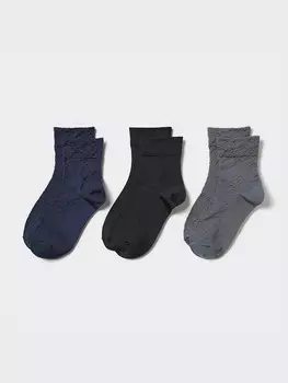 Носки экипажные, 3 пары Uniqlo, синий