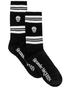 Носки Alexander Mcqueen Skull Stripe, цвет Black & Ivory