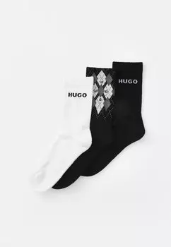 Носки ARGYLE 3 PACK HUGO, черный