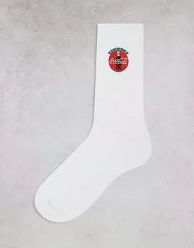 Носки ASOS DESIGN Coke с вышивкой белого цвета