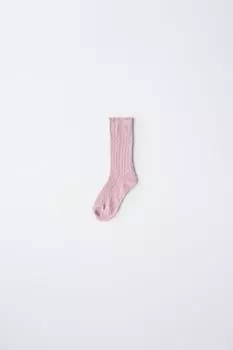 Носки ажурной вязки ZARA, цвет Pale pink