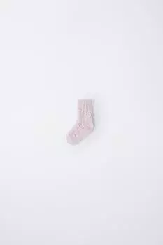 Носки ажурной вязки ZARA, цвет Pale pink