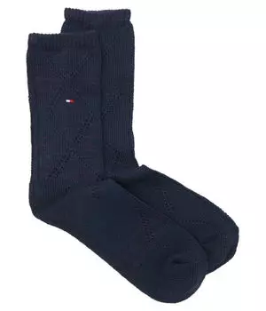 Носки ажурные Tommy Hilfiger с узором, синий