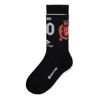 Носки Balenciaga Paris Soccer Socks 'Black', черный