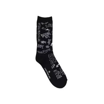 Носки BAPE Graffiti Pattern Socks, черный