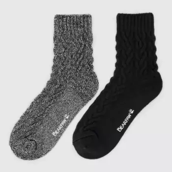 Носки Bearpaw женские сверхмягкие с большими кабелем, 2 пары Bear Paw, цвет Black