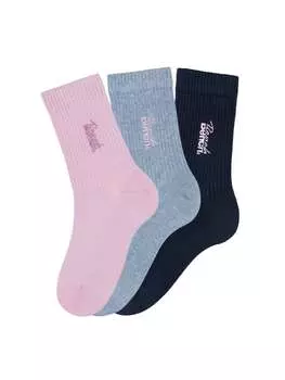 Носки Bench, цвет 1x marine, 1x hellblau/meliert, 1x rosa