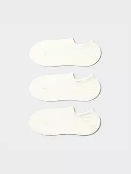Носки без подкладки сухая сетка, 3 пары Uniqlo, белый