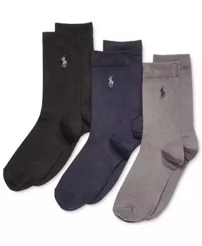 Носки Big Boys Super Soft Crew, упаковка из 3 шт Polo Ralph Lauren, синий