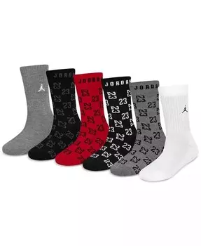 Носки Big Kids Monogram Essential Crew, 6 шт Jordan, бежевый