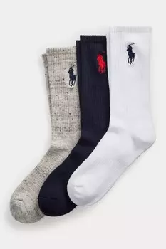 Носки Big Pony Crew 3 пары Polo Ralph Lauren, мультиколор
