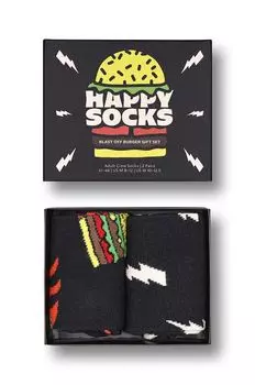 Носки Blast Off Burger, 2 пары Happy Socks, черный