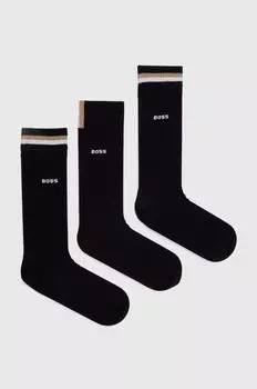 Носки BOSS, 3 пары Boss, черный