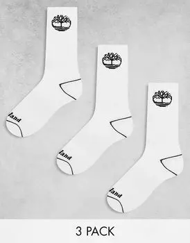 Носки bowden 3 pack crew в белом цвете Timberland