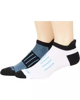 Носки Brooks Ghost Midweight 2-Pair Pack, цвет Black/Metallic Blue/White/Metallic Blue