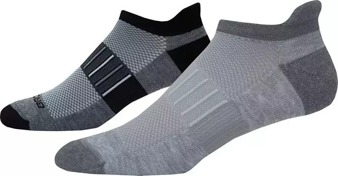 Носки Brooks Ghost средней тяжести для невыставок — 2 шт., черный/серый
