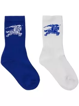 Носки Burberry Kids EKD-intarsia (комплект из двух штук), белый