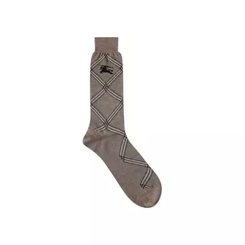 Носки Burberry Logo Intarsia Knit Checked Socks, цвет Linden