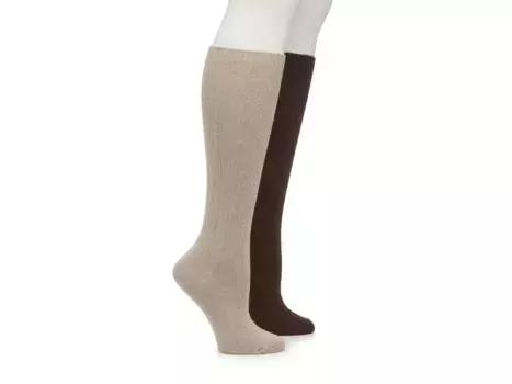 Носки Cable Knit Women's Knee Socks - 2 Pack Kelly & Katie, темно-коричневый/бежевый