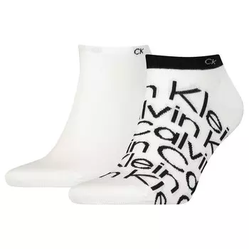 Носки Calvin Klein Sneaker All Over Print 2 шт, белый