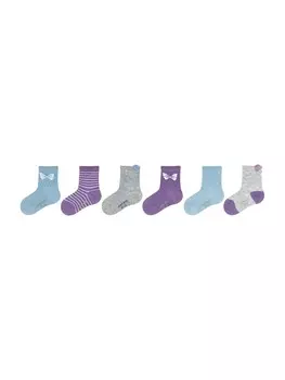 Носки Camano, голубой/пестрый серый/фиолетовый