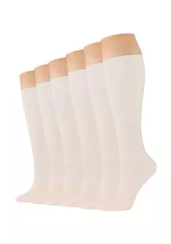 Носки camano Kniestrmpfe 6 шт fine 3D premium 20 Denier, цвет alabaster