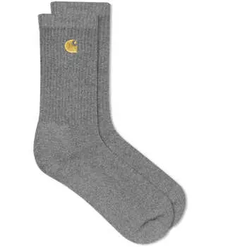 Носки Carhartt Wip Chase, цвет Dark Grey Heather & Gold