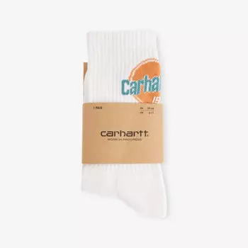 Носки Carhartt Wip Growth с вышитым логотипом из хлопка с добавлением эластана, белый