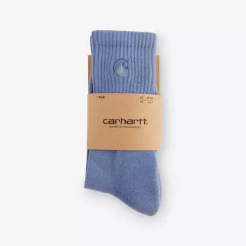 Носки Carhartt Wip Hudson с вышитым логотипом из хлопка с добавлением эластана, голубой