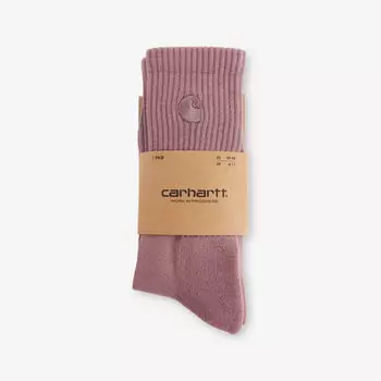 Носки Carhartt Wip Hudson с вышитым логотипом из хлопка с добавлением эластана, розовый