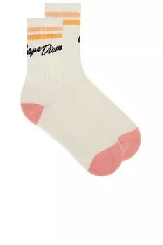 Носки "Carpe diem" высокой посадки от Spiritual Gangster, canvas & shell pink