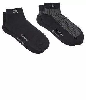 Носки черные Calvin Klein с логотипом, 2 пары
