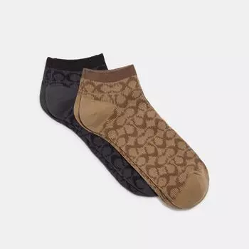 Носки Coach Signature Ankle Socks, цвет Khaki/Black
