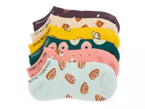 Носки Coffee Shop Slogan Women's No Show Socks - 6 Pack Mix No. 6, цвет multicolor