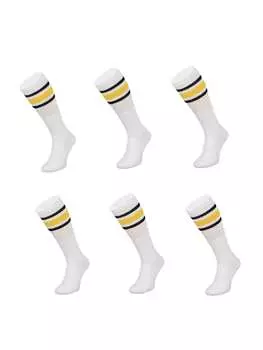 Носки COFI 1453 Basketsocken Gelb-Schwarz gestreift OneSize Wei, белый