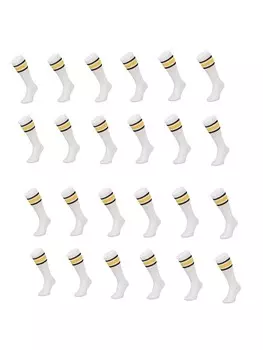 Носки COFI 1453 Basketsocken Gelb-Schwarz gestreift OneSize Wei, белый