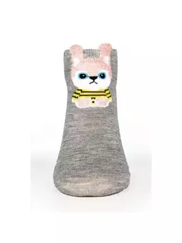 Носки COFI 1453 Kurze Socken Damen Hasenmuster Baumwollmischung Tiersocken, серый